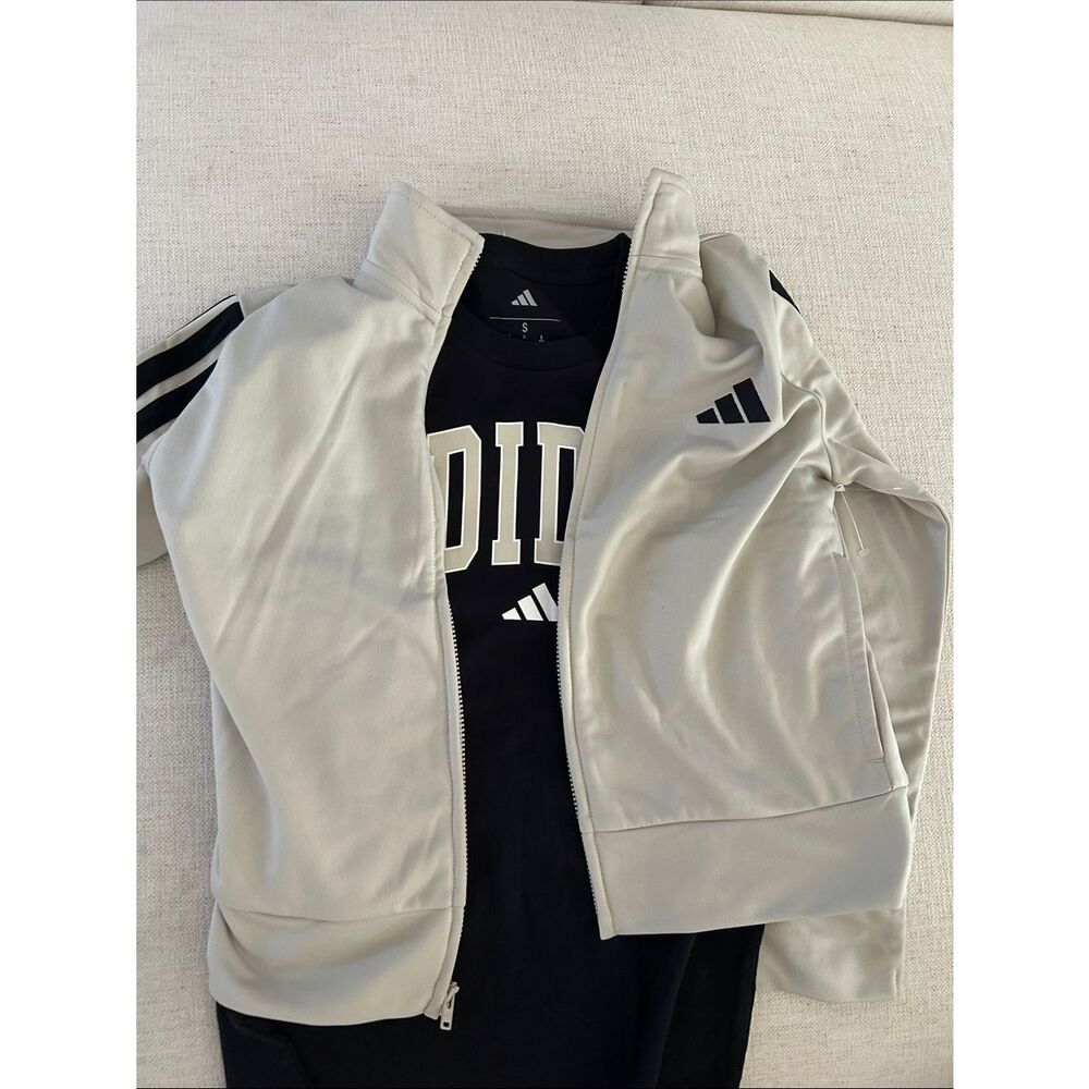 adidas Boys Jacket and matching Tee Shirt, Size Small, NWOT